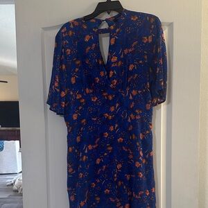 Floral Blue and Orange Dress